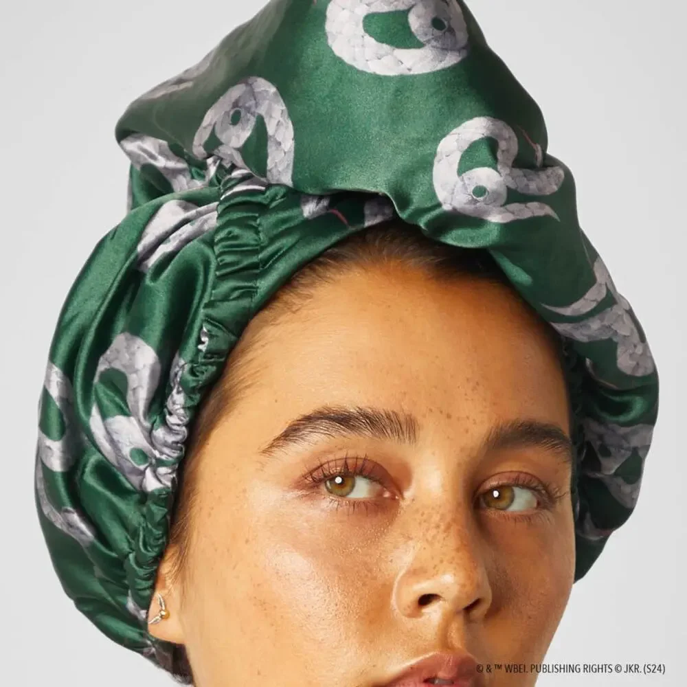 Kitsch x Harry Potter Satin Wrapped Hair Towel NIB Slytherin